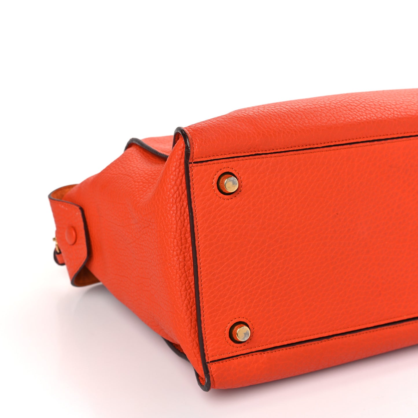 Bullhide Calfskin Small Ring Handbag Burnt Orange