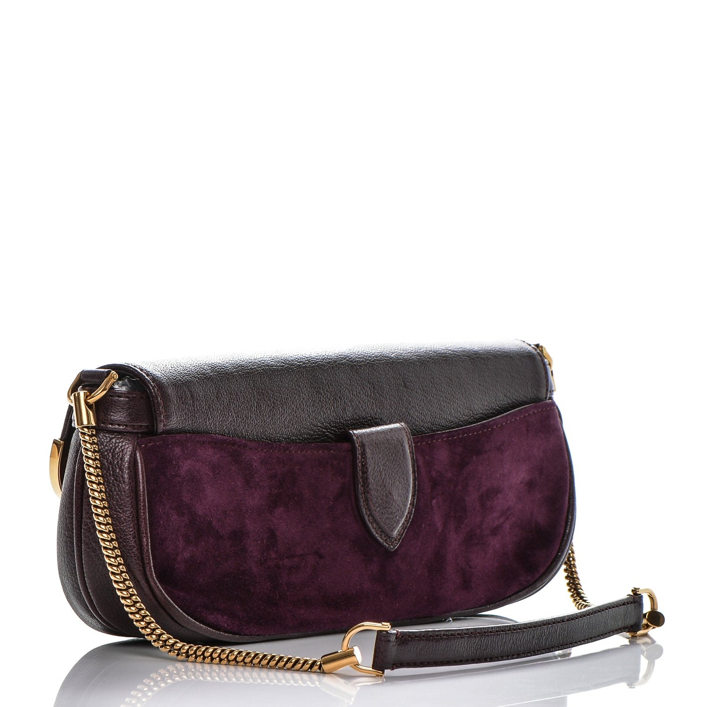 Chevre Suede Crystal Avant Garde Pochette Prune