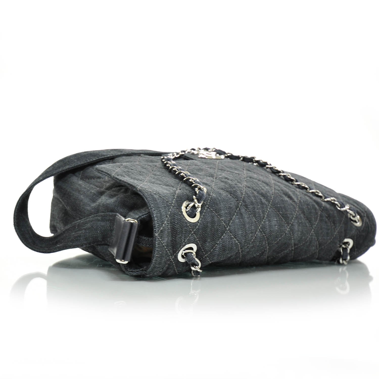 Chanel Denim Quilted Stretch Spirit Messenger Bag 6 of 9