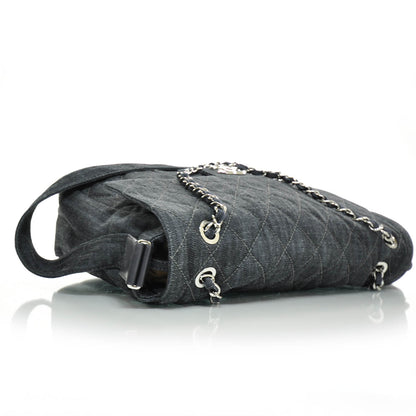 Chanel Denim Quilted Stretch Spirit Messenger Bag 6 of 9