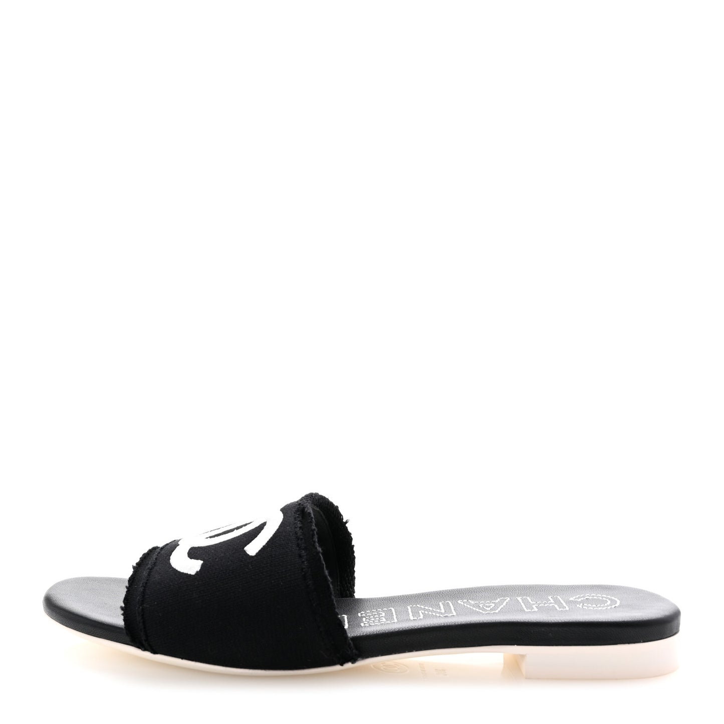 Jersey Knit CC Mules 39 Black