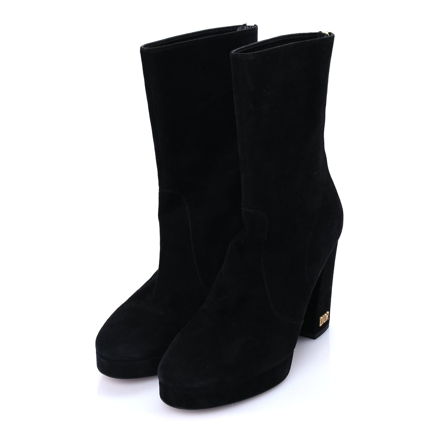 Suede D-rise Platform Ankle Boots 37.5 Black