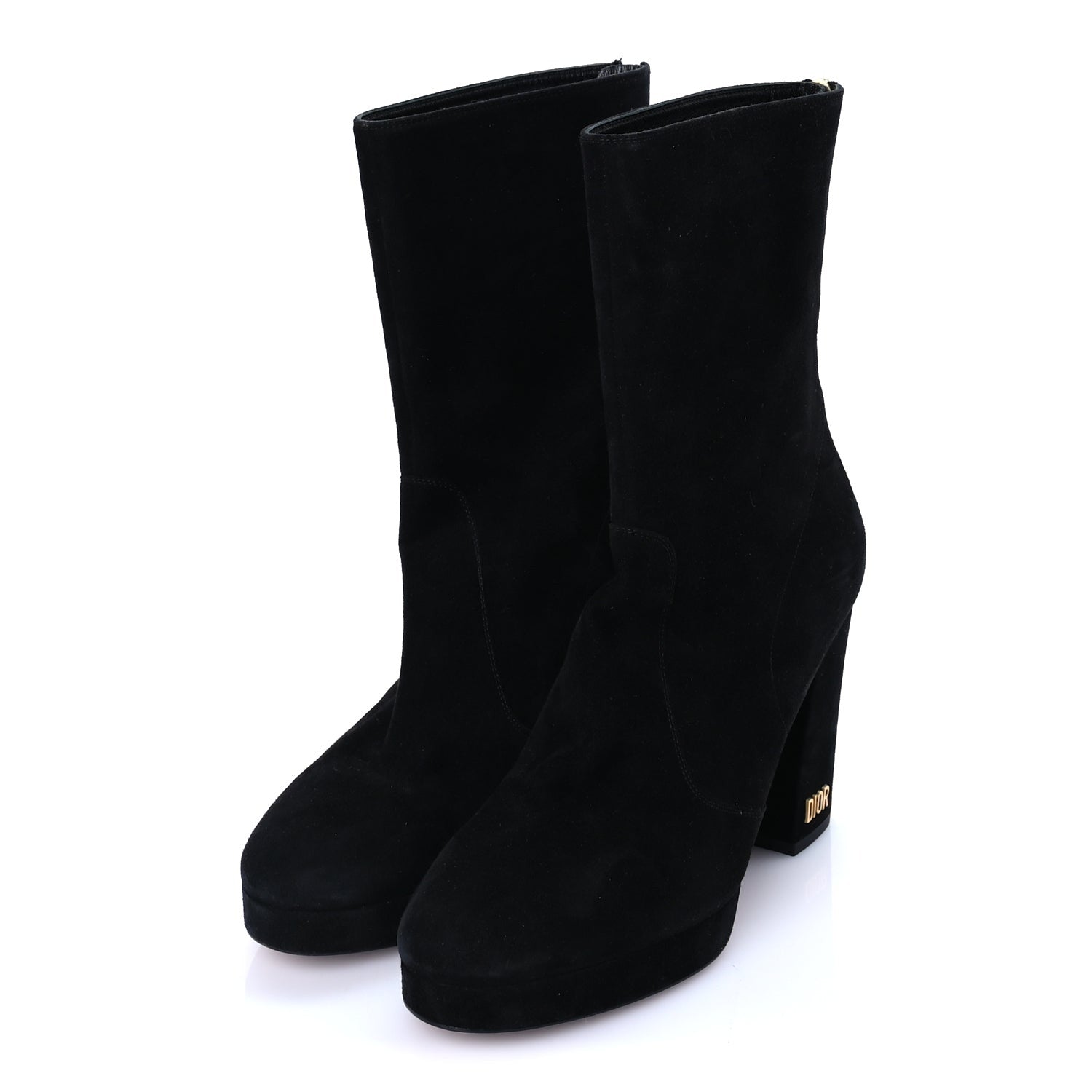 Christian Dior Suede D-rise Platform Ankle Boots 37.5 Black 2 of 7