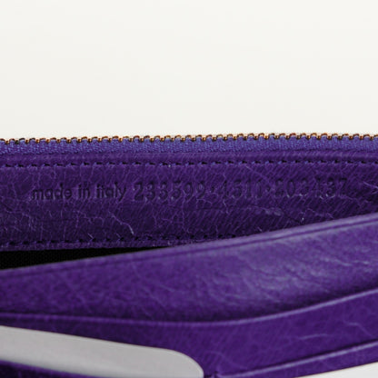 Balenciaga Agneau Giant 12 Rose Gold Hardware Money Wallet Bleu Lavande 7 of 7