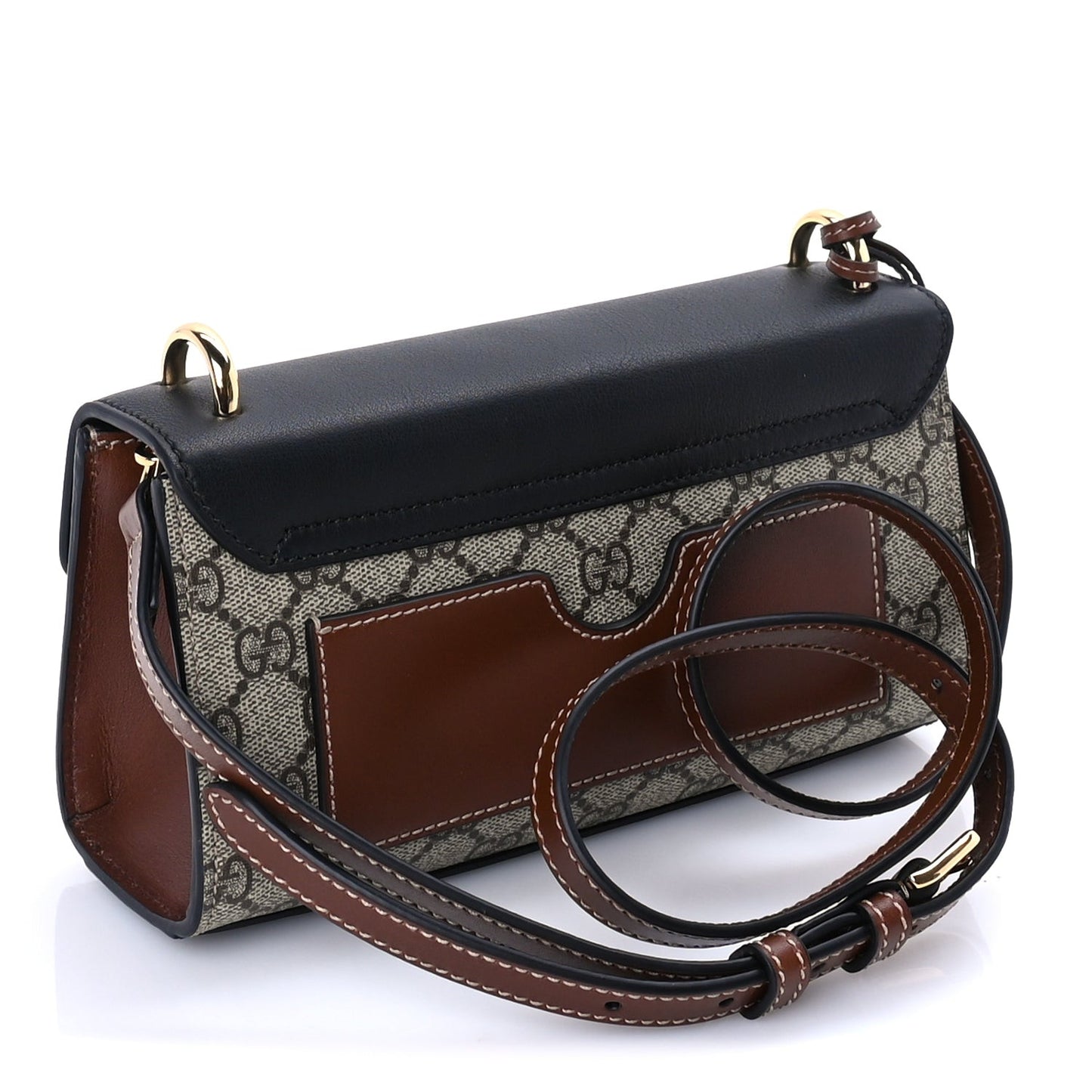 GG Supreme Monogram Calfskin Padlock Mini Shoulder Bag Brown