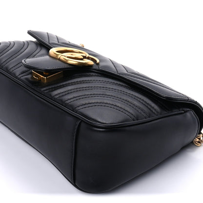 Gucci Calfskin Matelasse Small GG Marmont Shoulder Bag Black 8 of 8