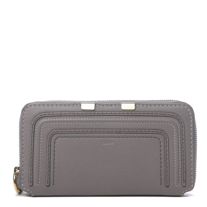 Chloe Calfskin Marcie Long Zip Around Wallet Cashmere Grey 1 of 12