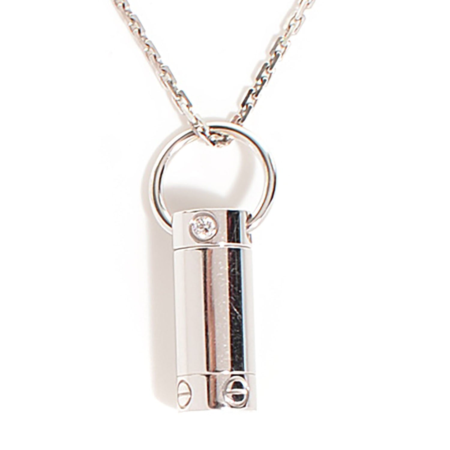 Cartier 18K White Gold Diamond Screwdriver Pendant Necklace 3 of 10
