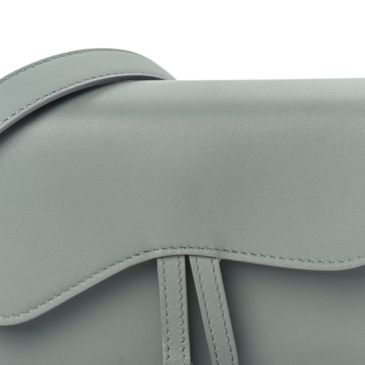 Christian Dior Ultra Matte Calfskin Saddle Belt Clutch  Grey Stone 6 of 8
