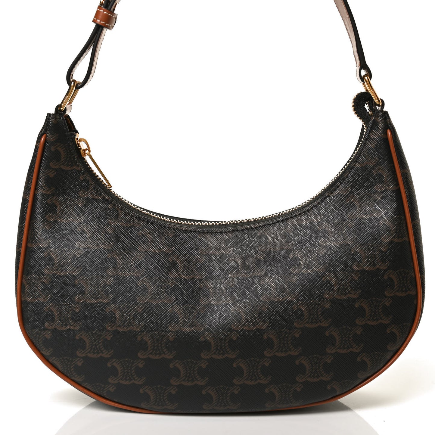 Triomphe Canvas Calfskin Ava Shoulder Bag Tan
