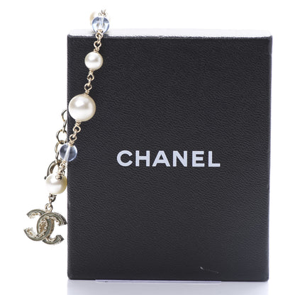 Chanel Pearl Beaded CC Bracelet Blue Gold 5 of 5