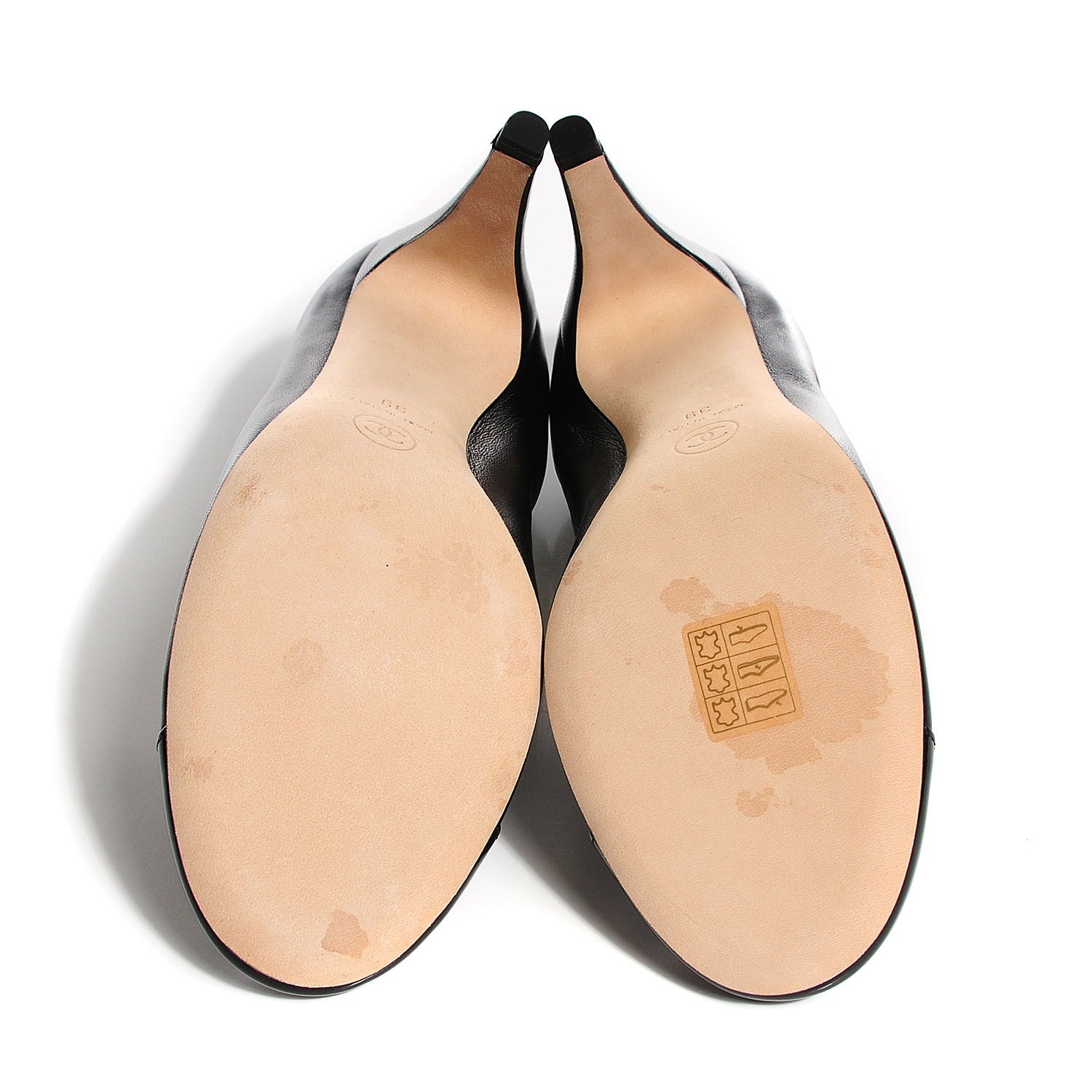 Chanel Lambskin Patent CC Elastic Pumps 39 Black 5 of 8