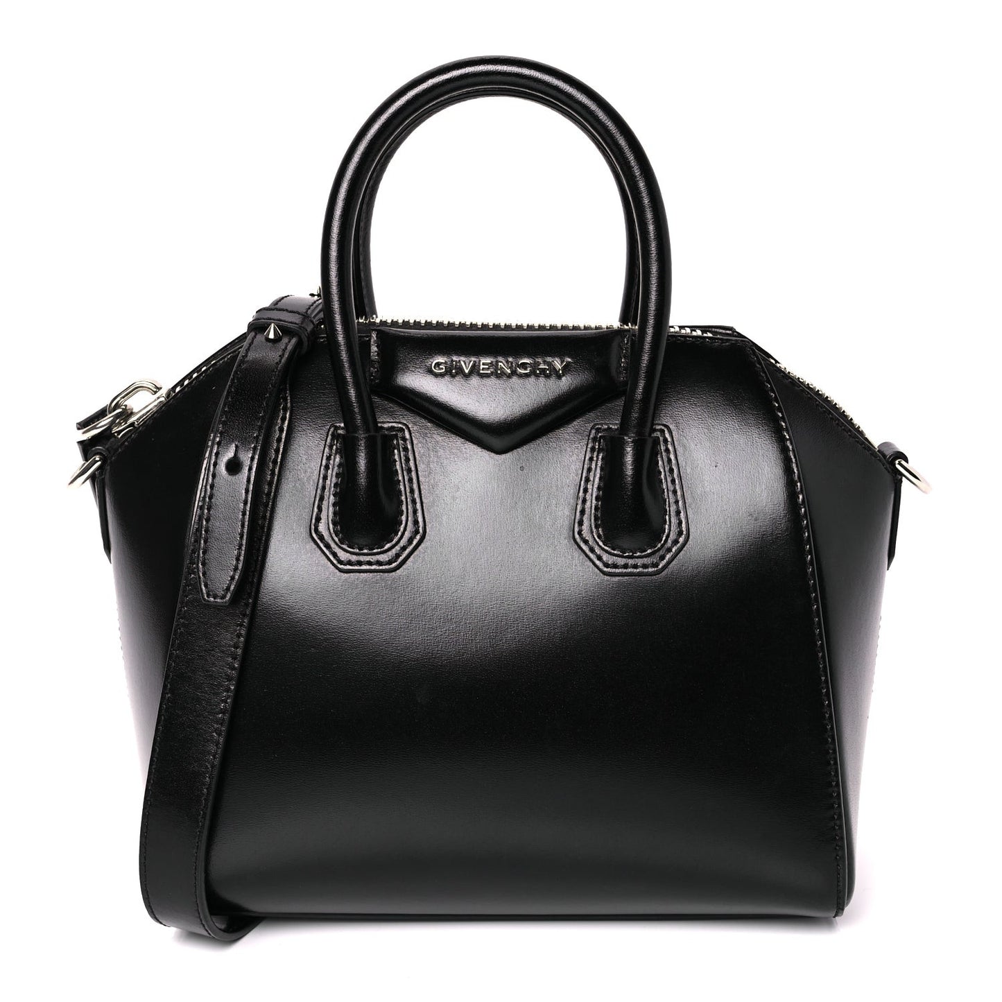 Shiny Lord Calfskin Mini Antigona Black