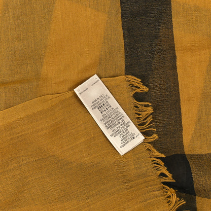 Burberry Linen Cotton Mega Check Scarf Yellow 3 of 3