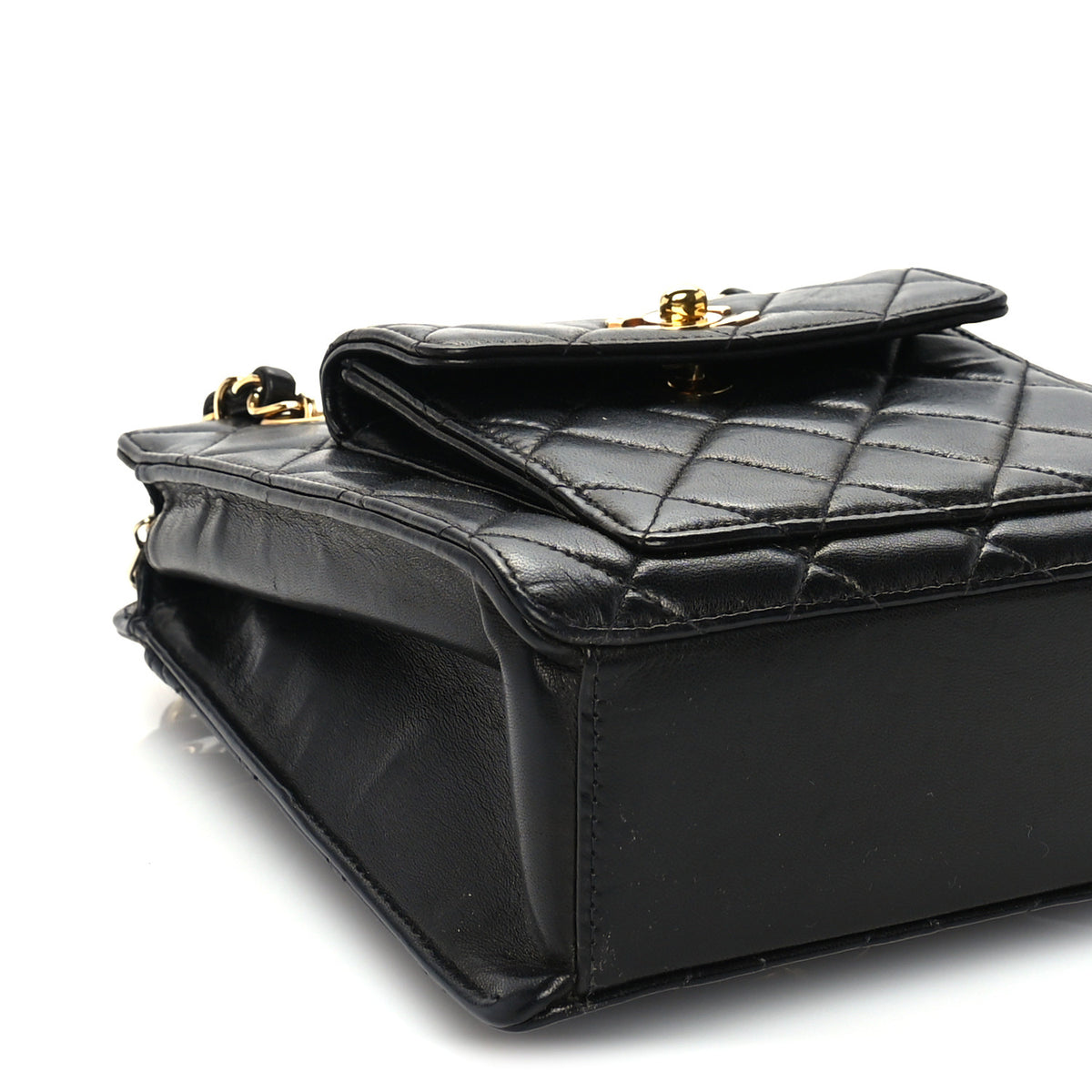 Chanel Lambskin Quilted CC Front Pocket Shopping Tote Black 9 of 9