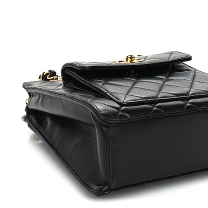 Chanel Lambskin Quilted CC Front Pocket Shopping Tote Black 9 of 9