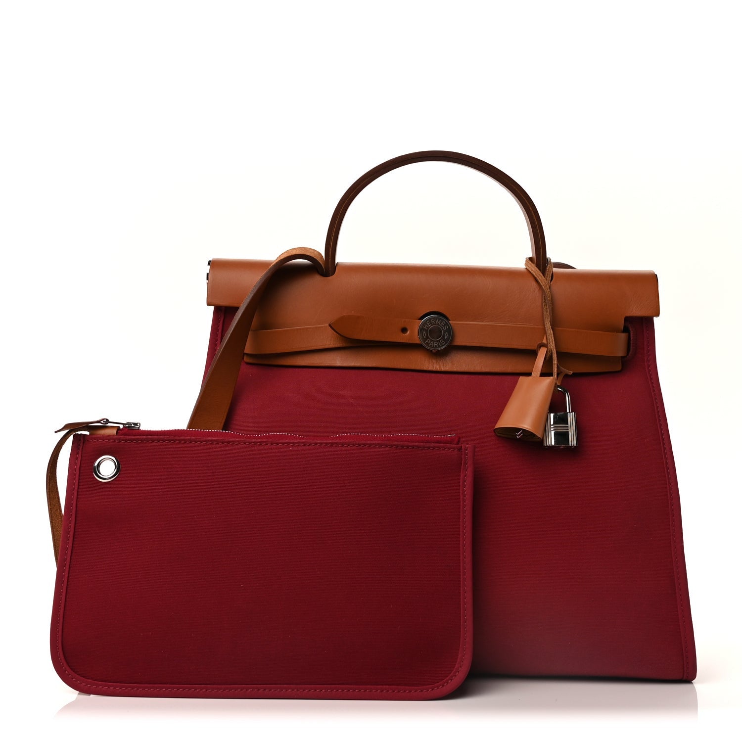 Hermes Vache Hunter Toile Herbag Zip 31 PM Rubis 2 of 10