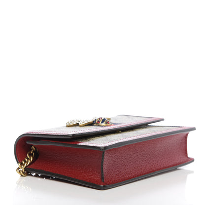 Gucci GG Supreme Monogram Web Queen Margaret Chain Wallet Red 4 of 9