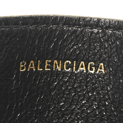 Balenciaga Grained Calfskin Logo Cash Rounded Card Holder Gold Black 7 of 7