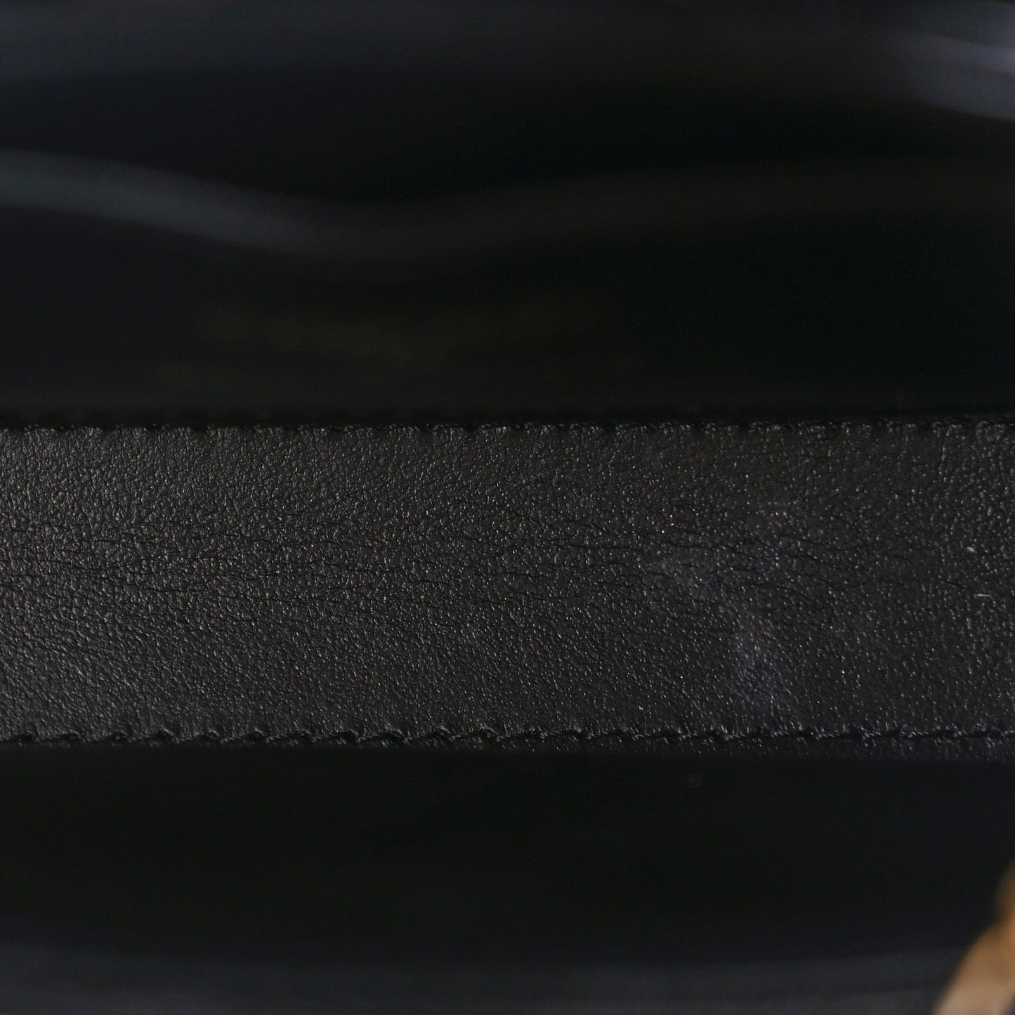 Shiny Aged Calfskin Quilted Mini Nano Kelly Shopper Black