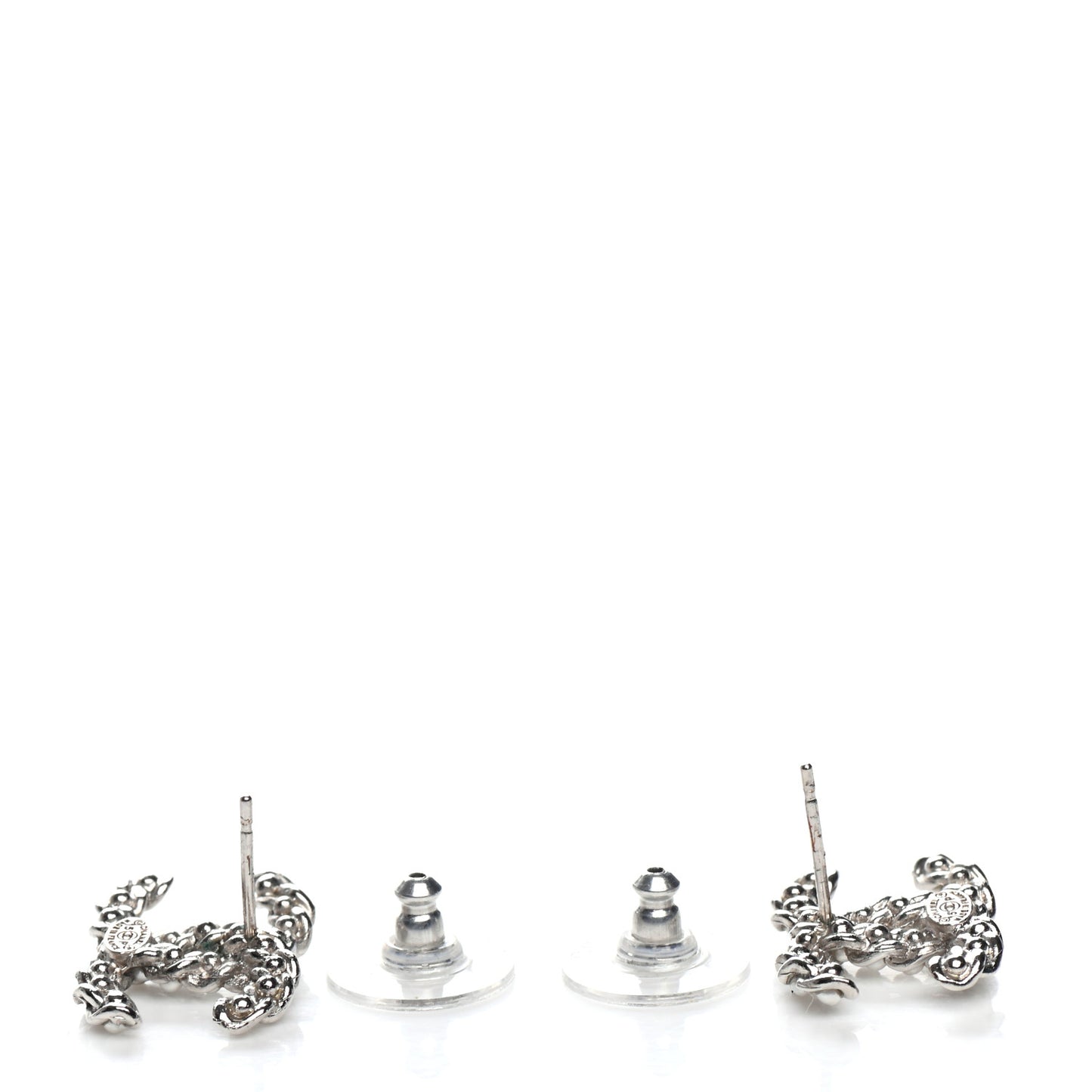 Pearl CC Earrings Silver