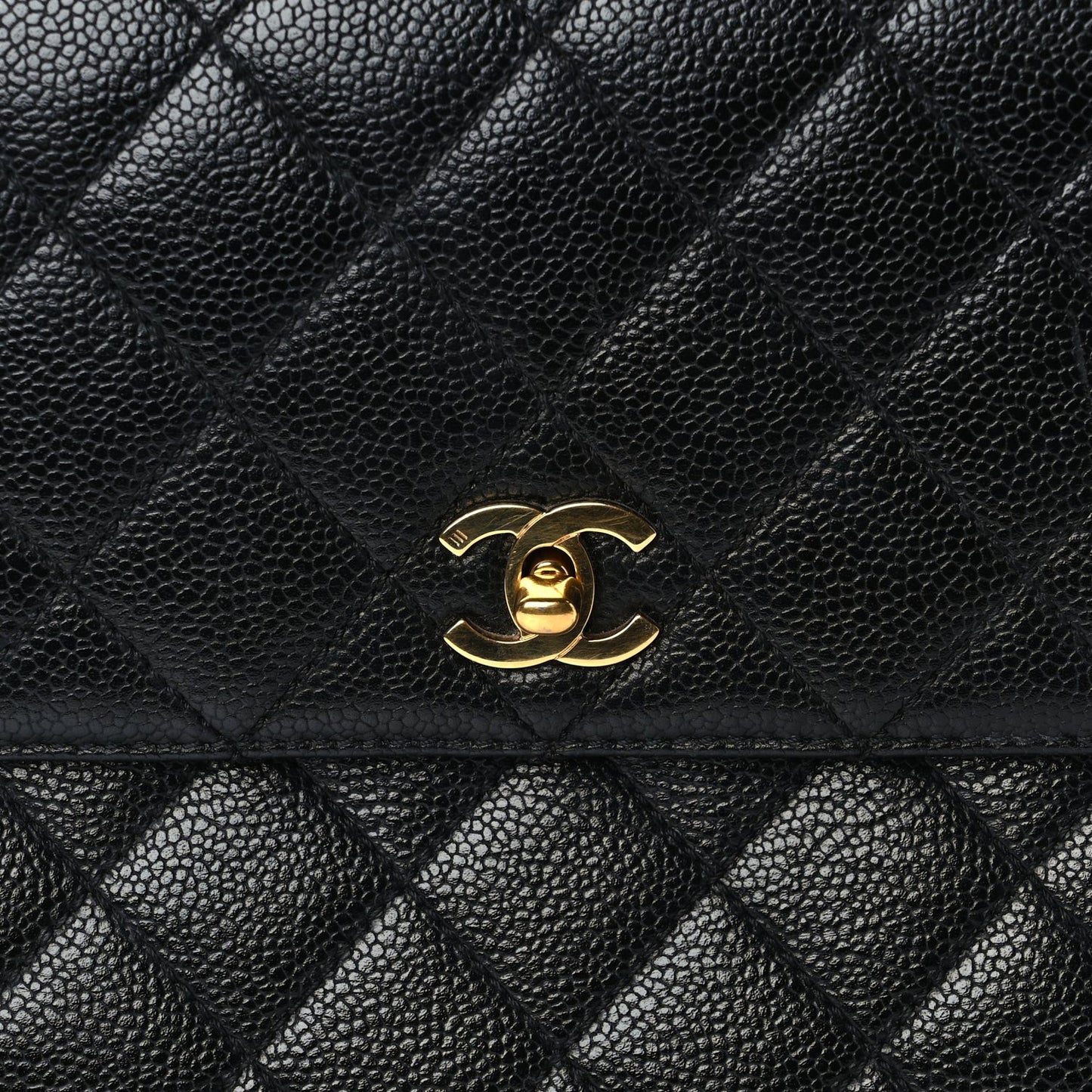 Caviar Quilted Jumbo Kelly Flap Black