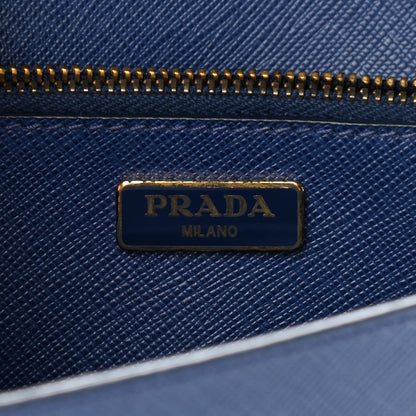 Prada Saffiano Fiocco Bow Flap Wallet Bluette Cobalto 6 of 9
