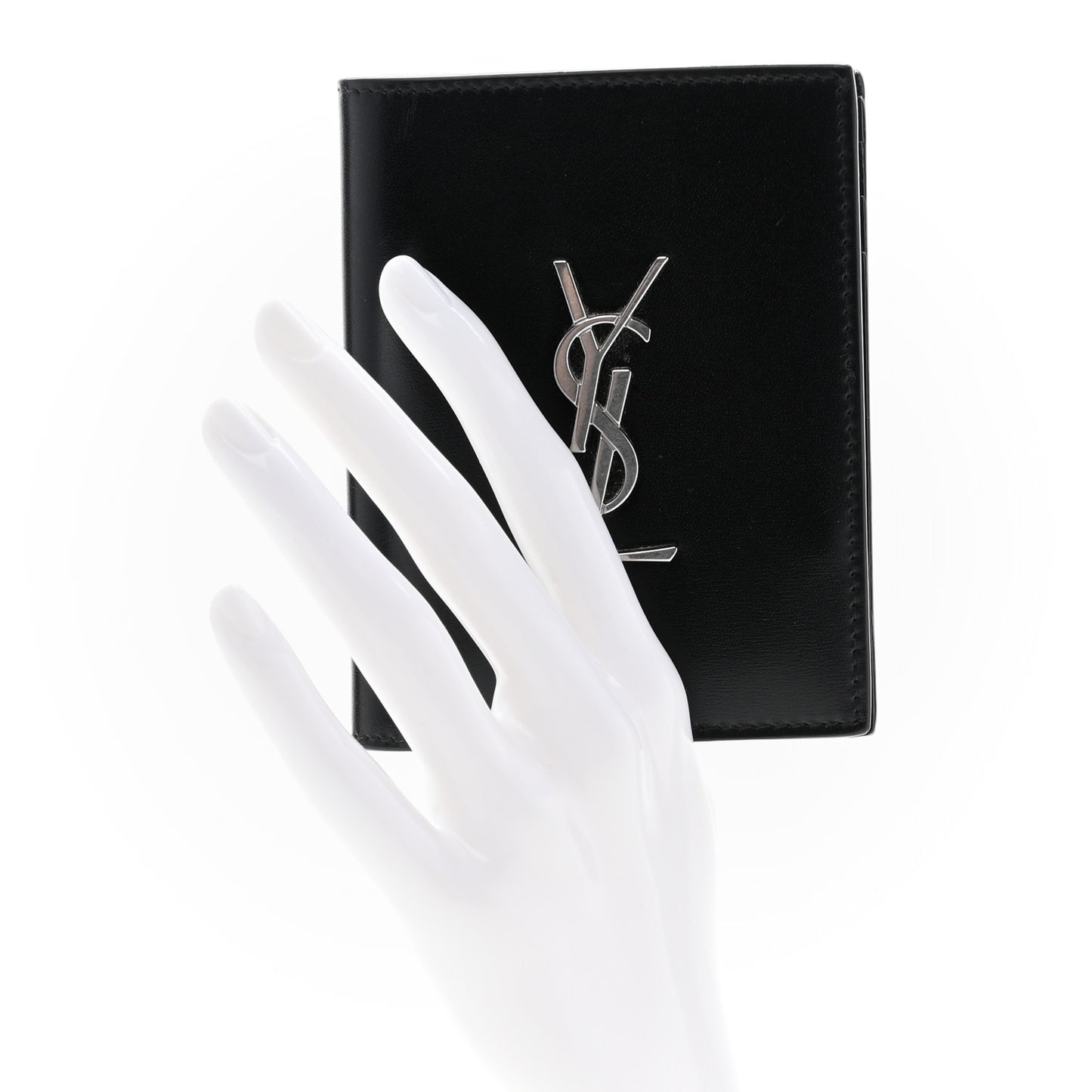 Smooth Calfskin Cassandre Credit Card Wallet Black