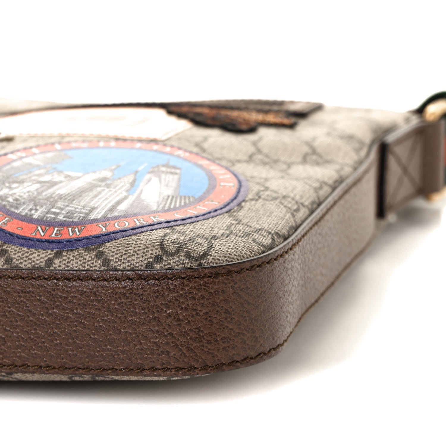 Gucci Soft GG Supreme Monogram Courrier Web Medium Flat Messenger Bag Beige New Acero Multicolor 9 of 9