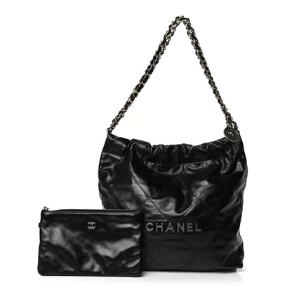 Chanel Shiny Calfskin Quilted Small  22 Black 2 of 11