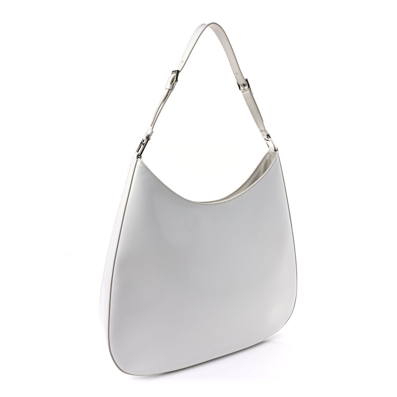 Prada Spazzolato Maxi Cleo Adjustable Strap Shoulder Bag White 2 of 7