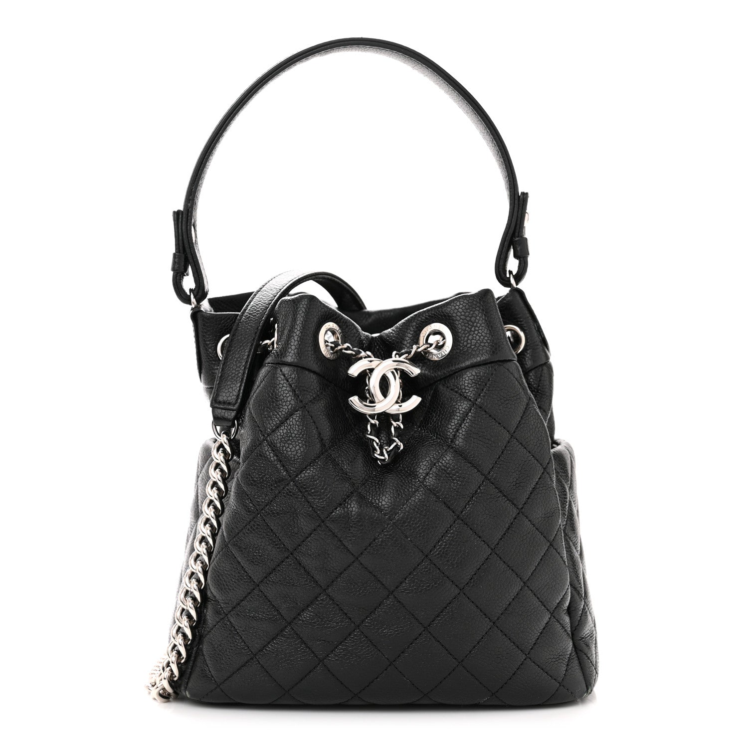 Chanel Caviar Quilted Small Chain Bucket Bag Black 1 of 13