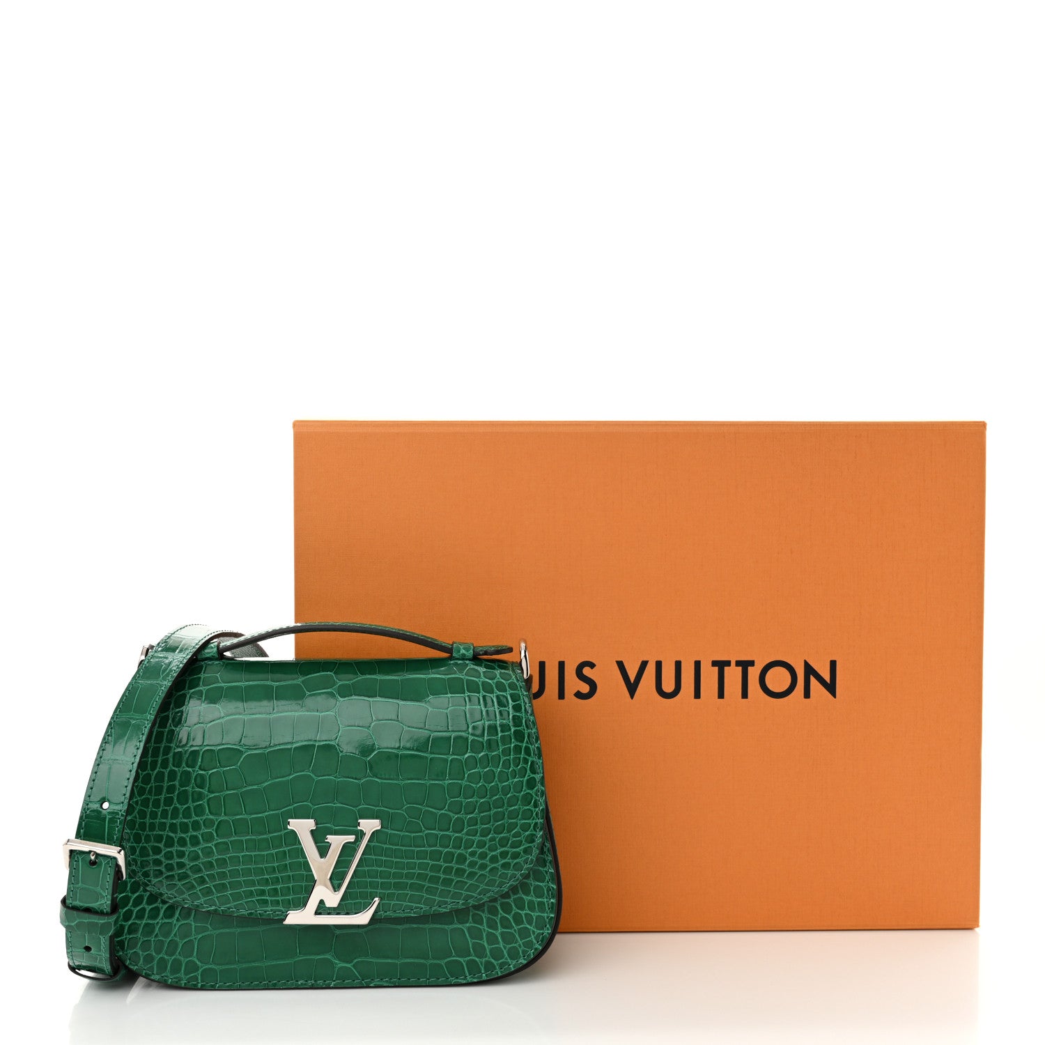 Louis Vuitton Shiny Alligator Vivienne NM Green 11 of 11