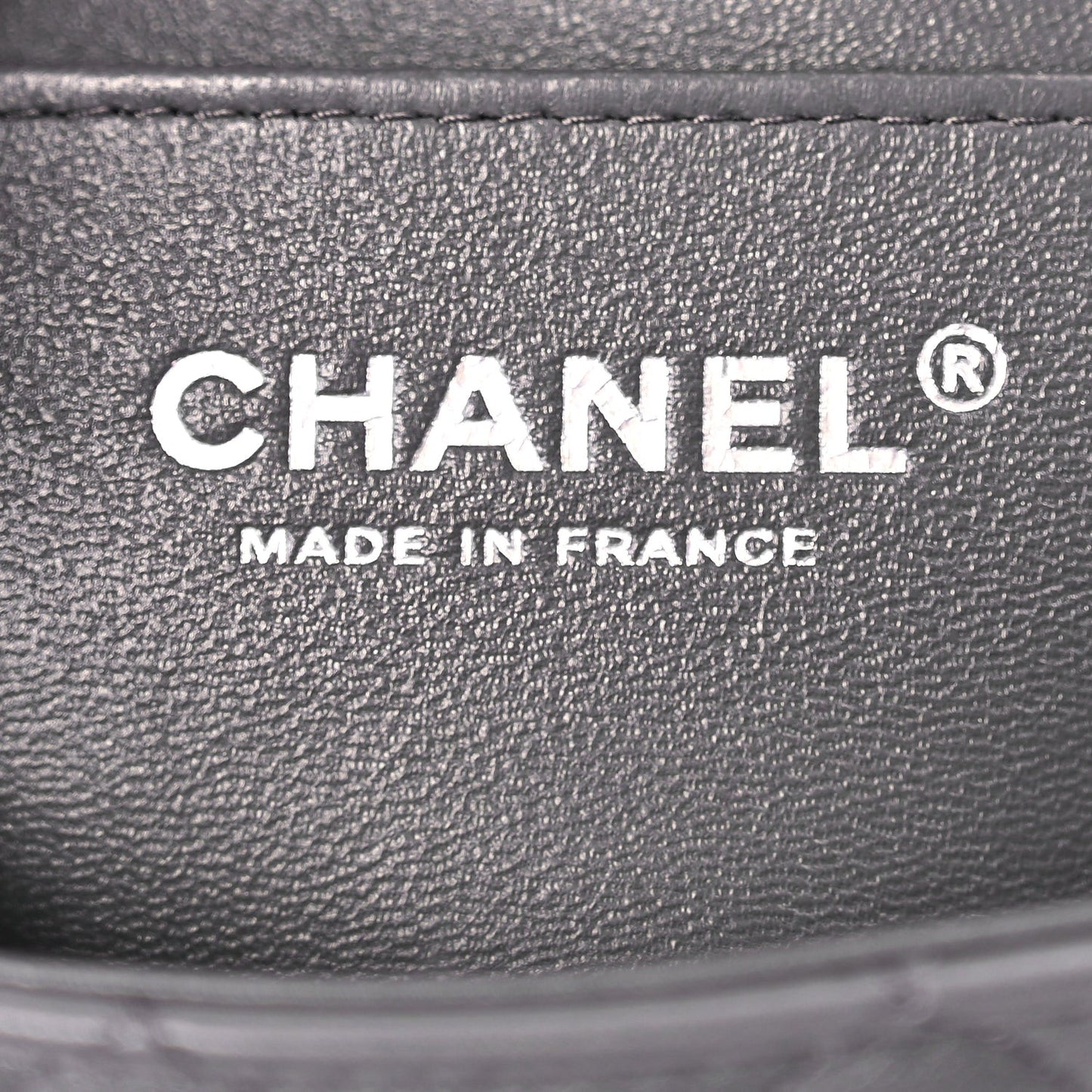 Lambskin Quilted Mini Rectangular Flap Dark Grey