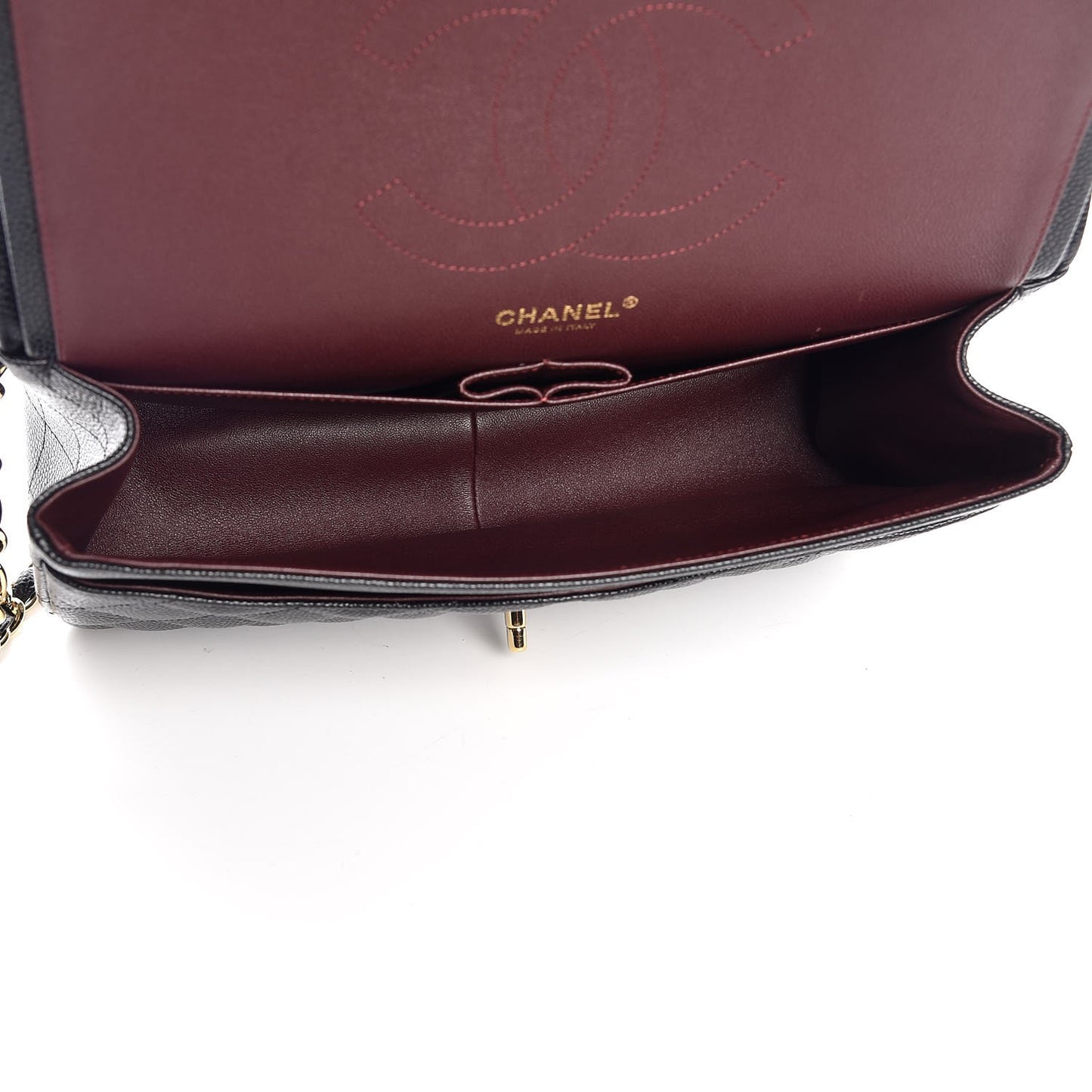 Caviar Quilted Jumbo Double Flap Black