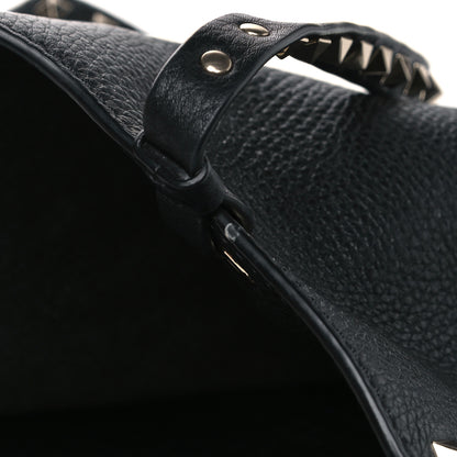 Valentino Garavani Pebbled Calfskin Medium Rockstud Tote Black 8 of 9