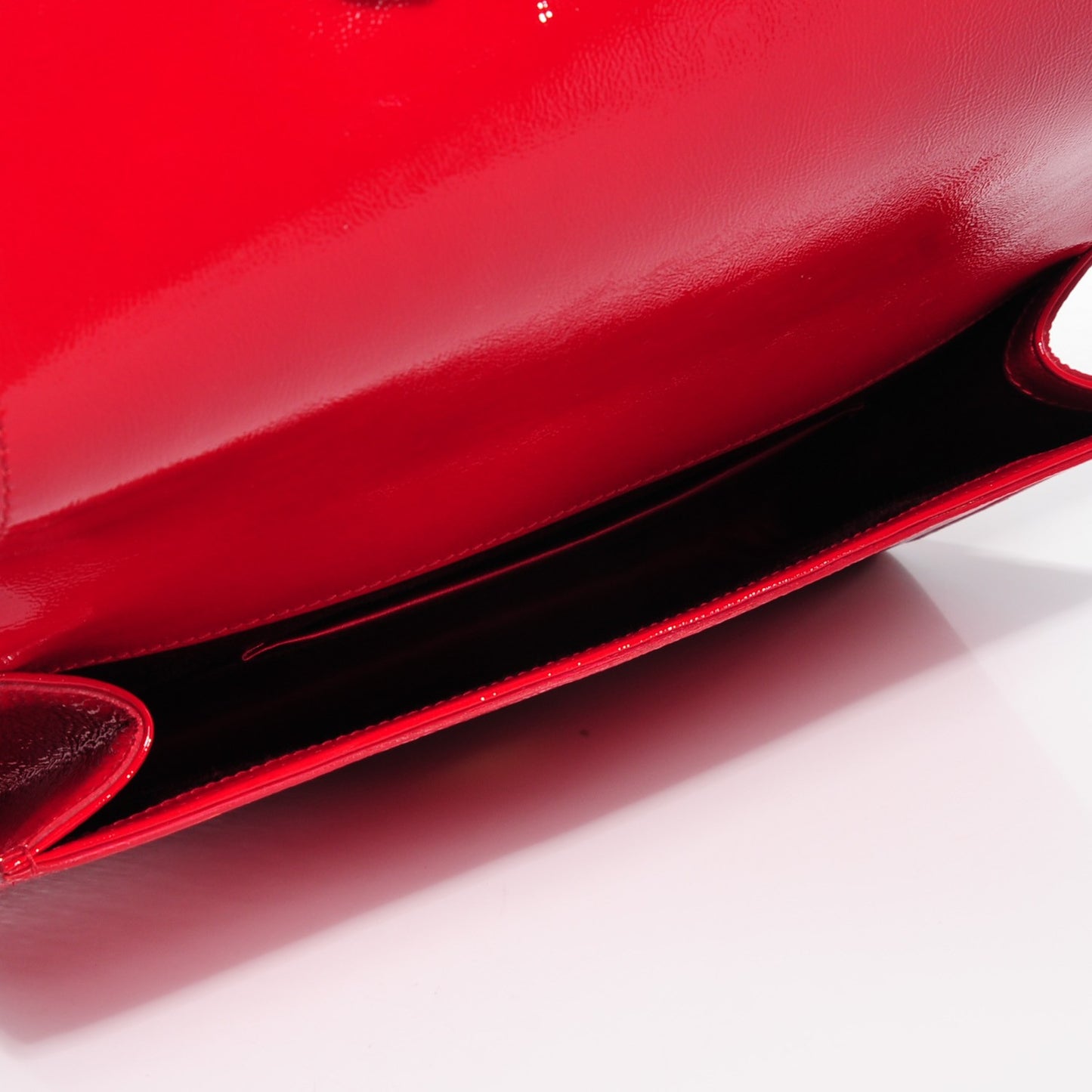 Textured Patent Monogram Large Belle De Jour Clutch Red