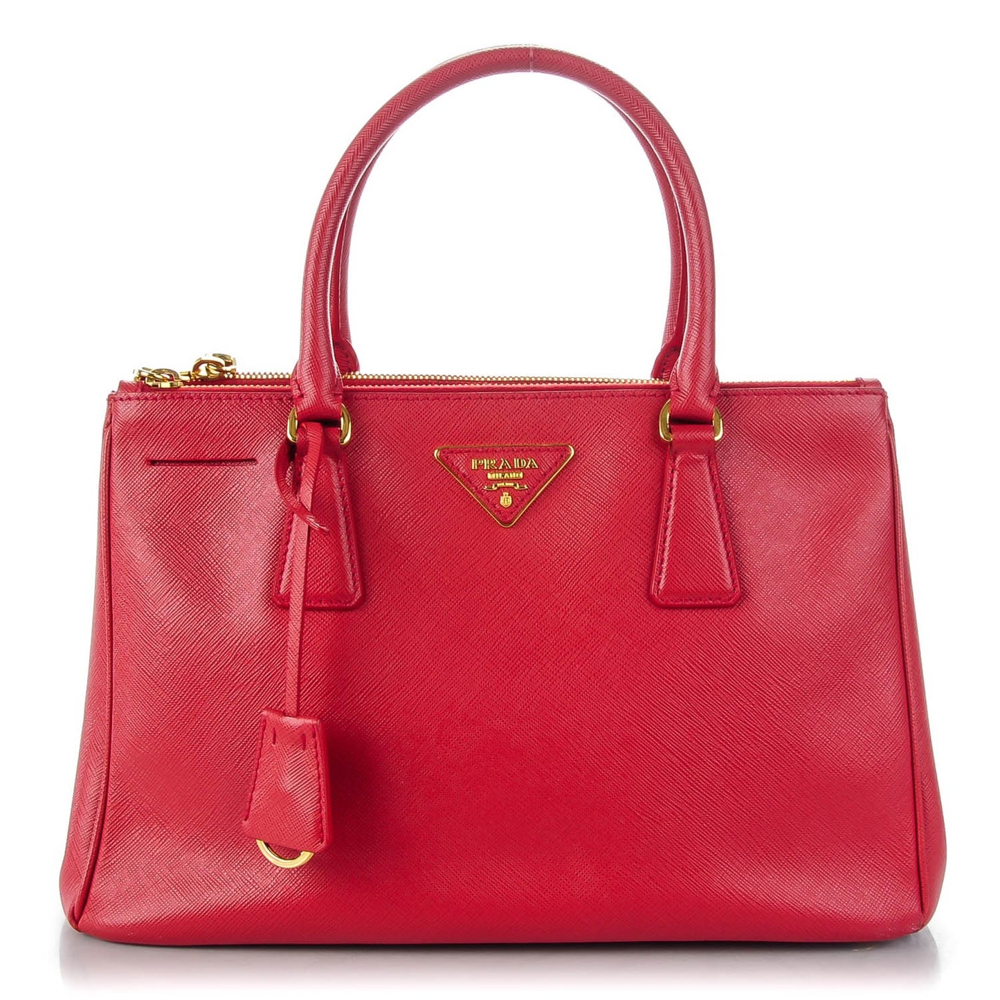 Saffiano Small Galleria Double Zip Tote Fuoco