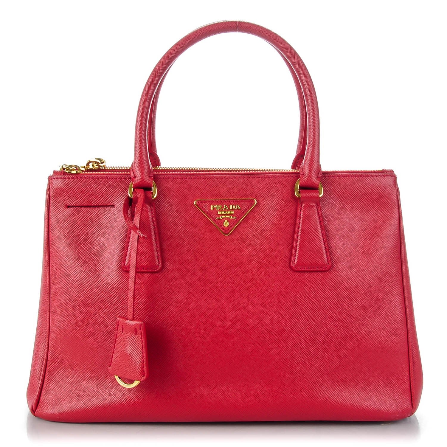 Prada Saffiano Small Galleria Double Zip Tote Fuoco 1 of 10
