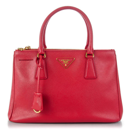 Prada Saffiano Small Galleria Double Zip Tote Fuoco 1 of 10