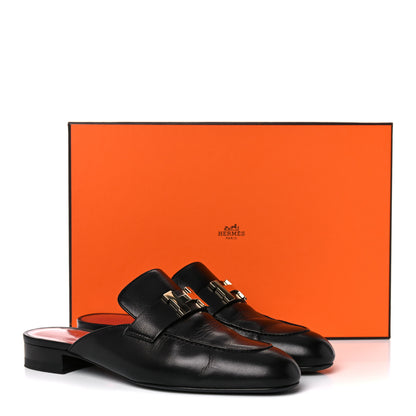 Hermes Goatskin Trocadero Mule 37 Black 12 of 12