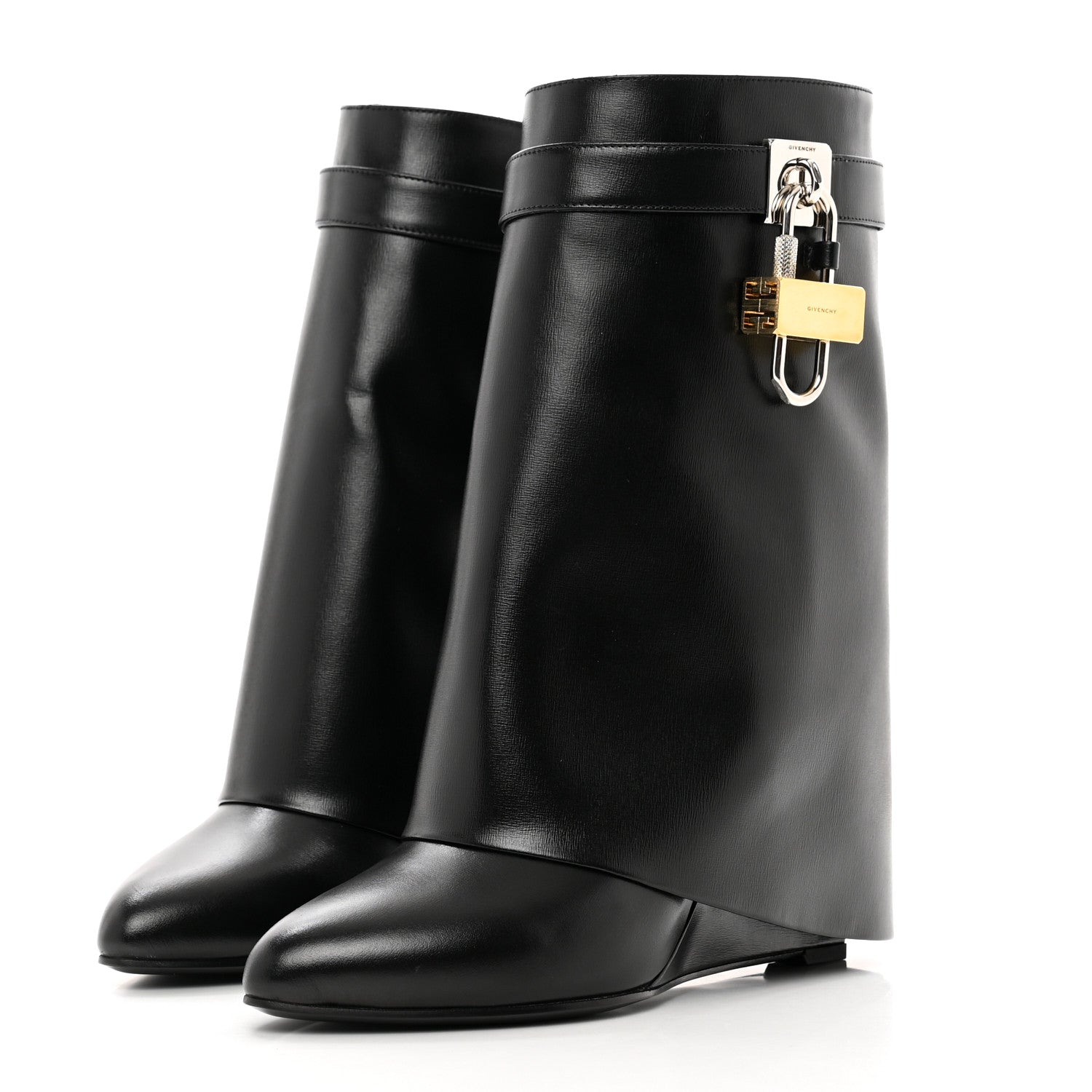 Givenchy Calfskin Shark Lock Ankle Boots 40 Black 3 of 8