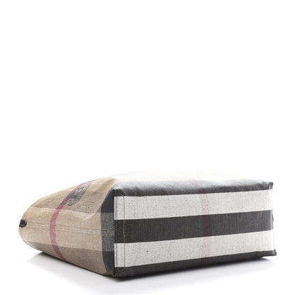 Burberry Coated Canvas Mega Check Medium Doodle Tote Black 4 of 12