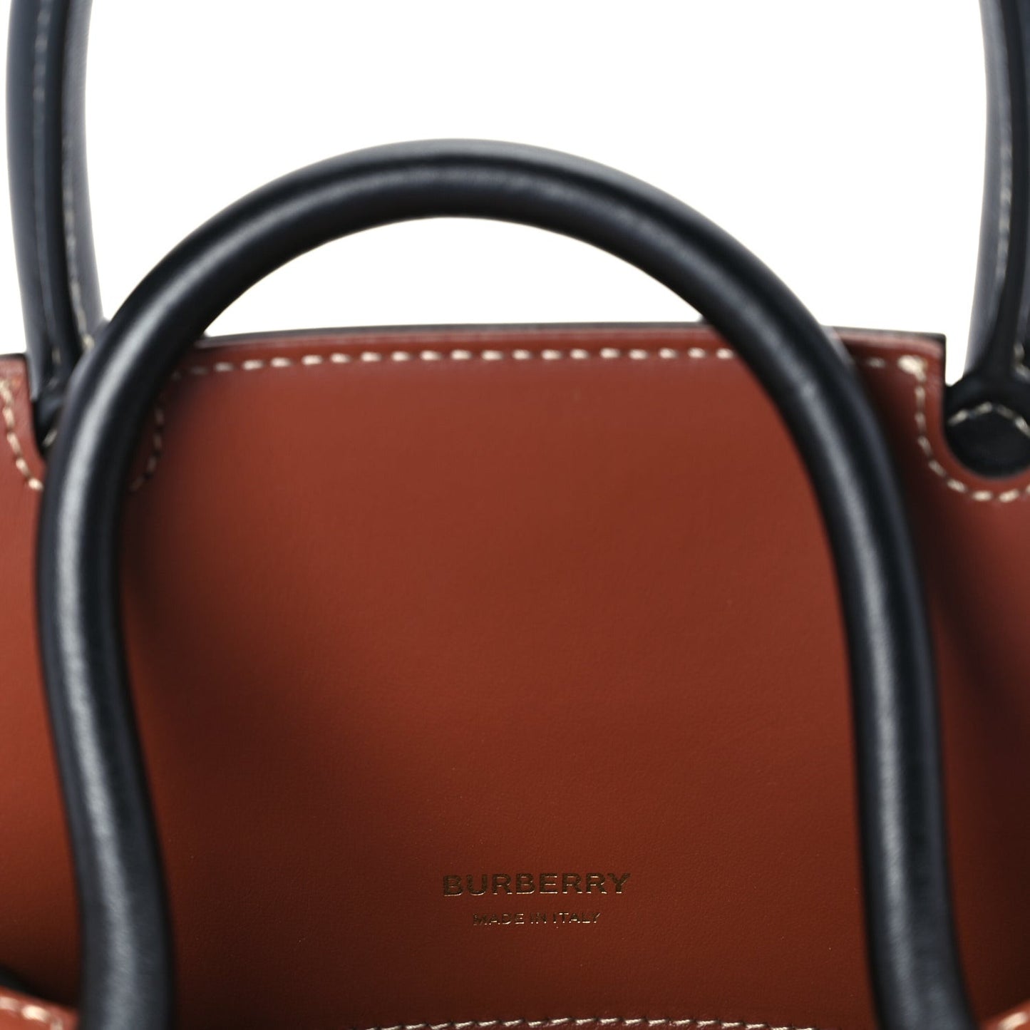 Calfskin Vintage Check Mini Two Handle Title Bag  Black