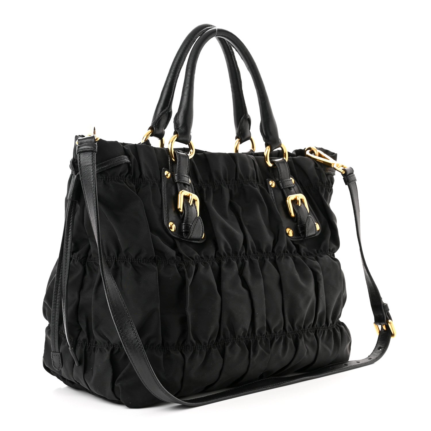 Prada Tessuto Nylon Gaufre Tote Black 3 of 13
