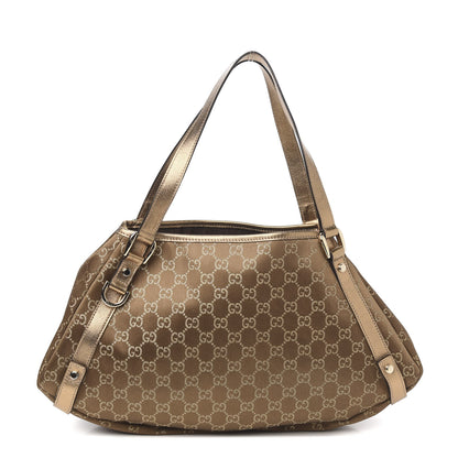 Gucci Satin Monogram Medium Abbey Shoulder Bag Bronze 1 of 9