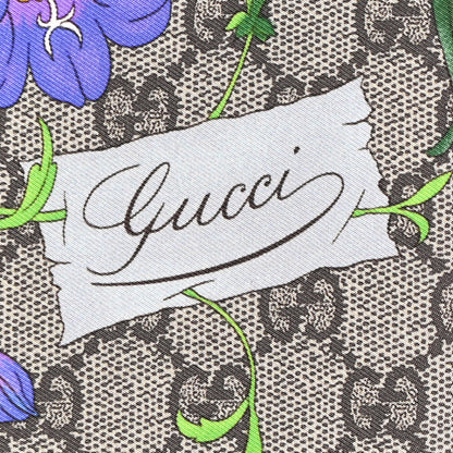 Gucci Silk Twill GG Monogram Special Florio Square Scarf Beige Red 6 of 24