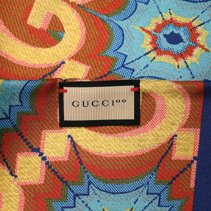 Gucci Silk Twill Sr Chocy Scarf Light Brown Yellow 6 of 10