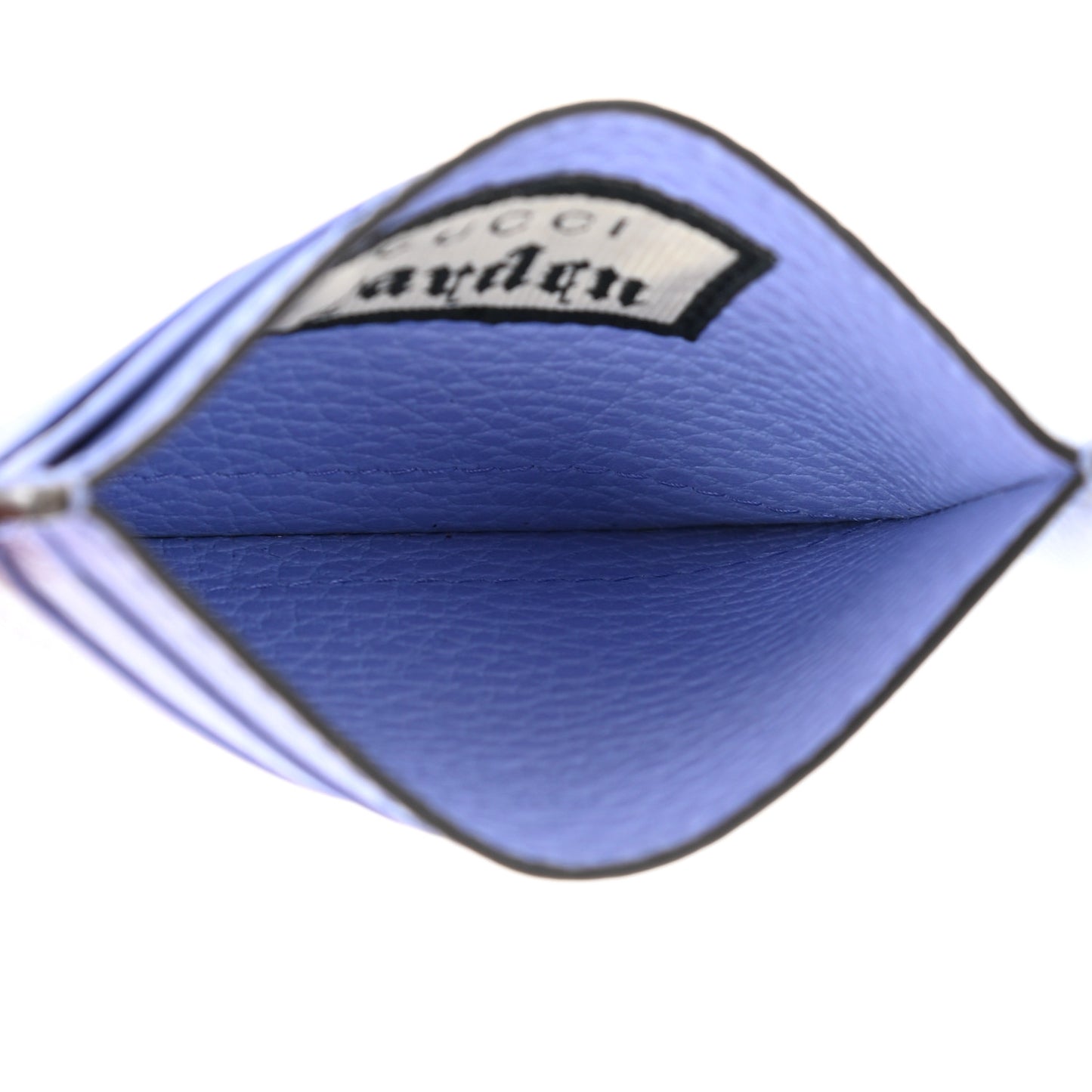 Calfskin Garden Bat Card Holder Periwinkle