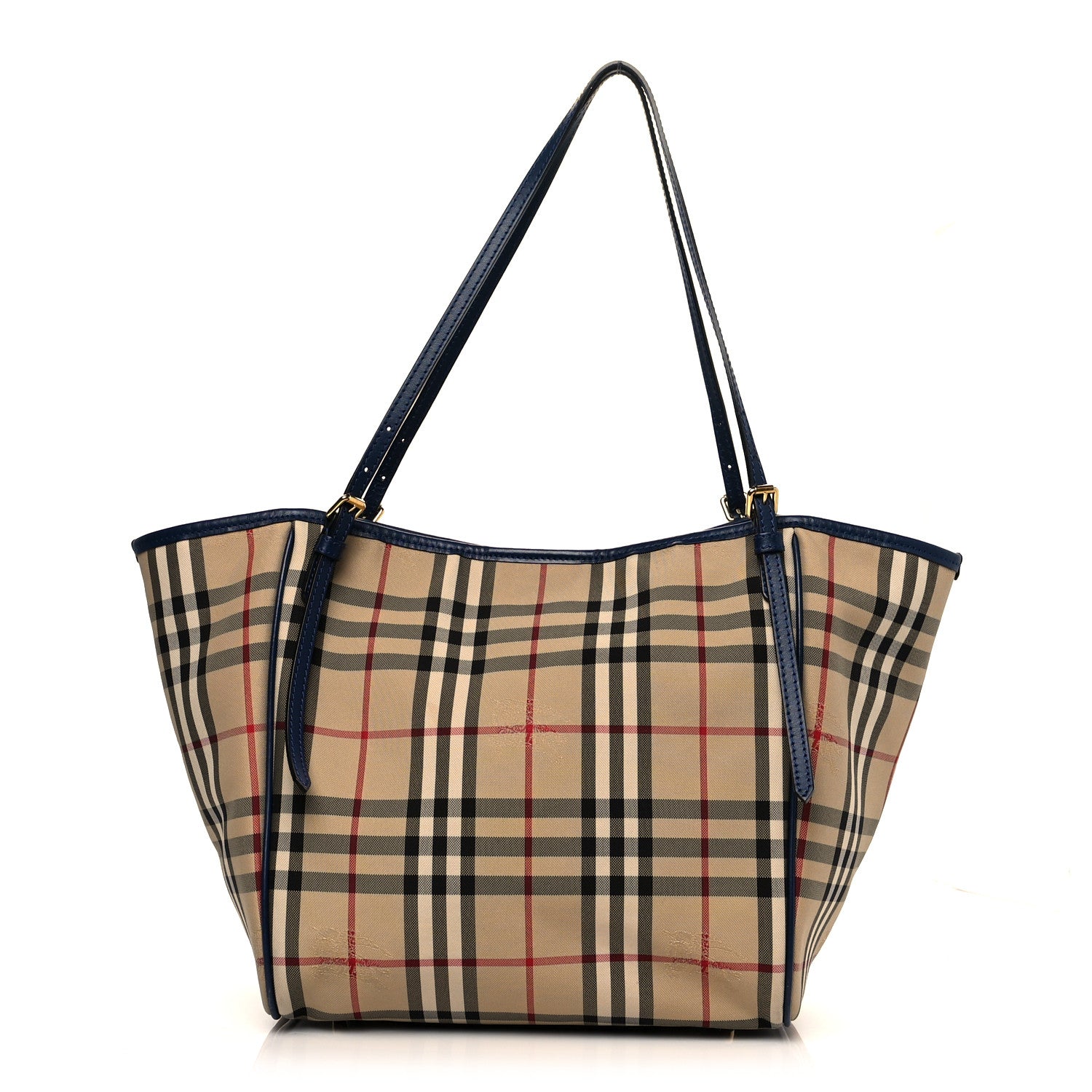 Burberry House Check Small Canterbury Tote Navy 1 of 9